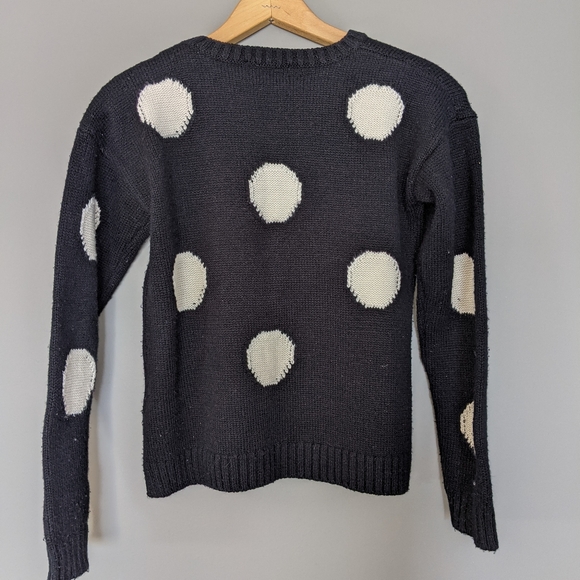 Black sweater with white polka dots - Picture 2 of 3